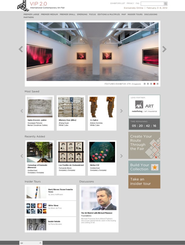 VIP Art Fair 2.0 Homepage
